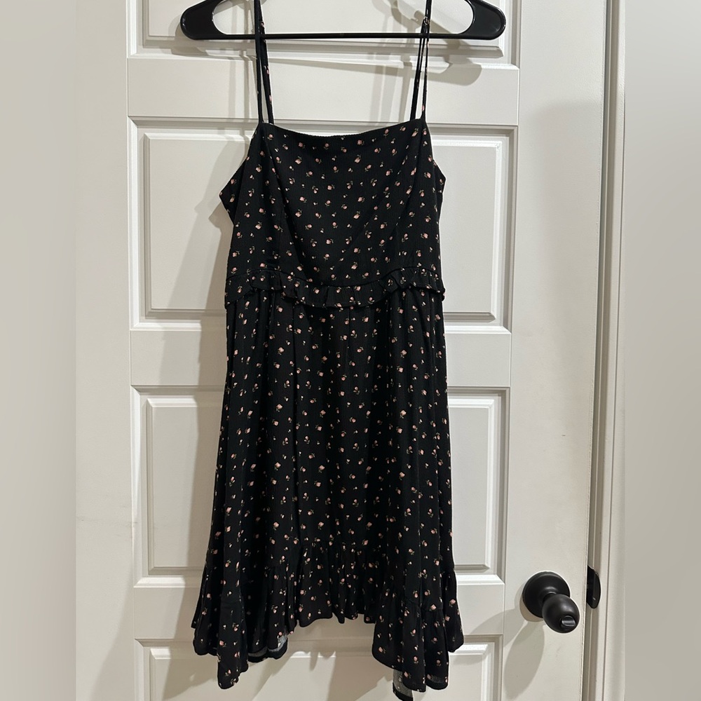 forever 21 black floral dress, size s